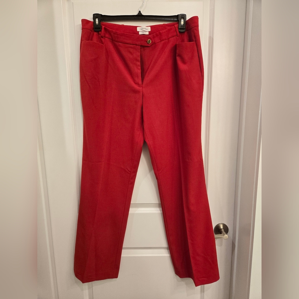 Calvin Klein Vibrant Red Women's Trousers